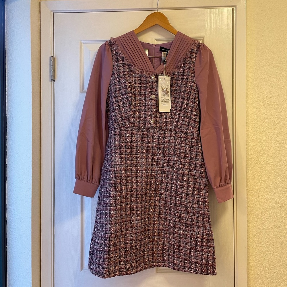 Tweed dress purple